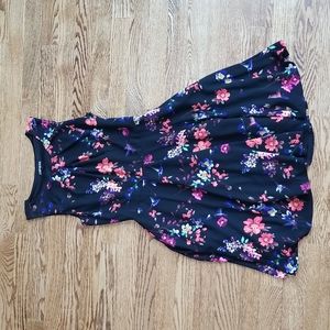 (0) Express Floral Fit & Flare Dress Keyhole Chest Cutout Summer Beach Vacation